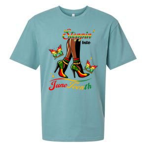 Stepping Into Junenth Black History Gift Sueded Cloud Jersey T-Shirt