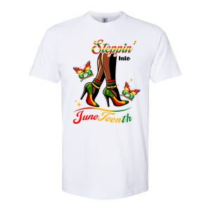 Stepping Into Junenth Black History Gift Softstyle CVC T-Shirt