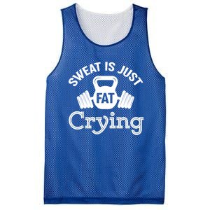 Sweat Is Just Fat Crying Workout Great Gift Mesh Reversible Basketball Jersey Tank