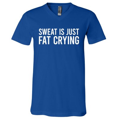 Sweat Is Just Fat Crying Gift Sweat Is Fat Crying Great Gift V-Neck T-Shirt