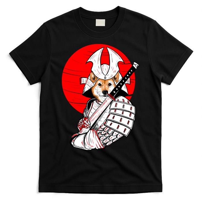 Shiba Inu Japanese Samurai Katana - Funny Dog Meme Anime  T-Shirt