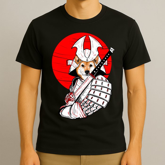 Shiba Inu Japanese Samurai Katana - Funny Dog Meme Anime  T-Shirt