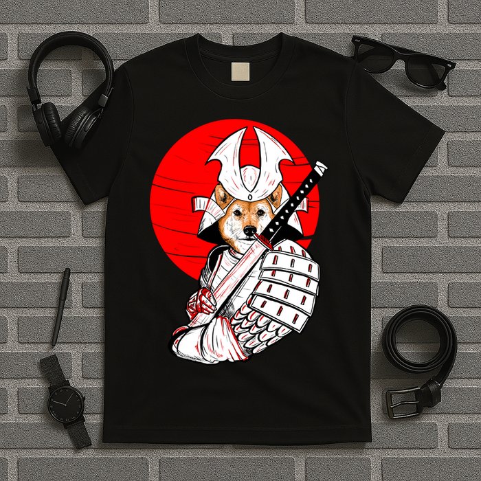 Shiba Inu Japanese Samurai Katana - Funny Dog Meme Anime  T-Shirt