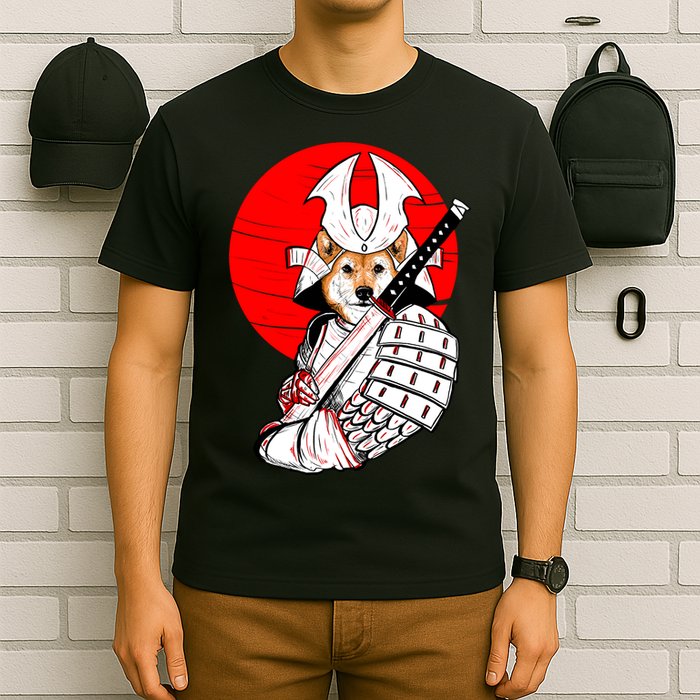 Shiba Inu Japanese Samurai Katana - Funny Dog Meme Anime  T-Shirt