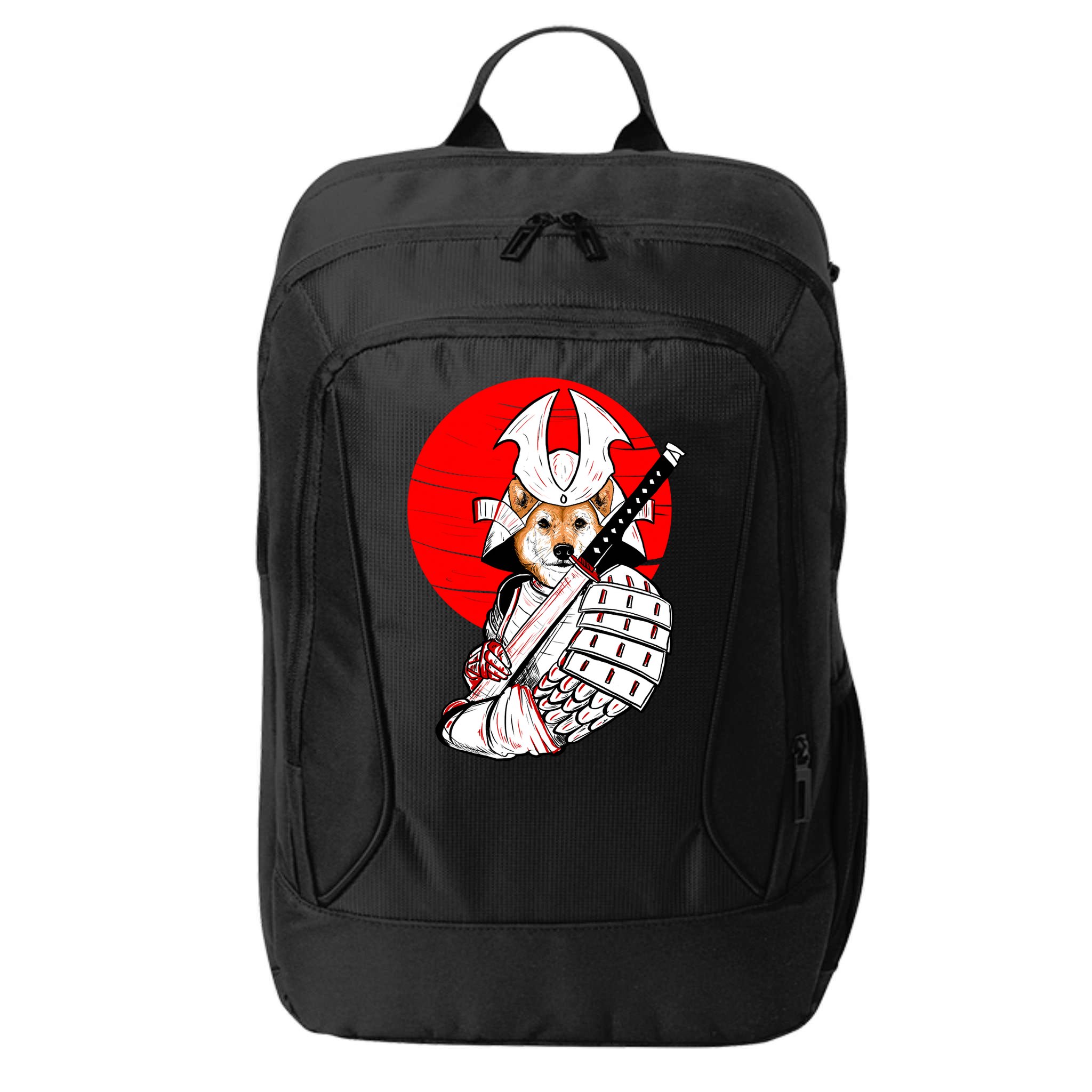 Shiba Inu Japanese Samurai Katana - Funny Dog Meme Anime  City Backpack