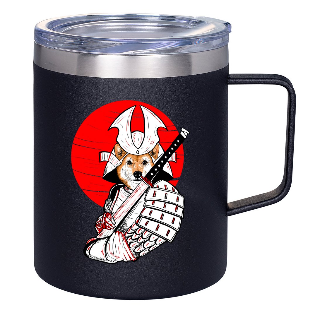 Shiba Inu Japanese Samurai Katana - Funny Dog Meme Anime  12oz Stainless Steel Coffee Mug