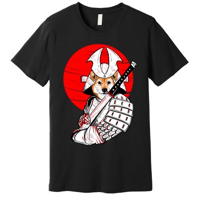 Shiba Inu Japanese Samurai Katana - Funny Dog Meme Anime  Premium T-Shirt