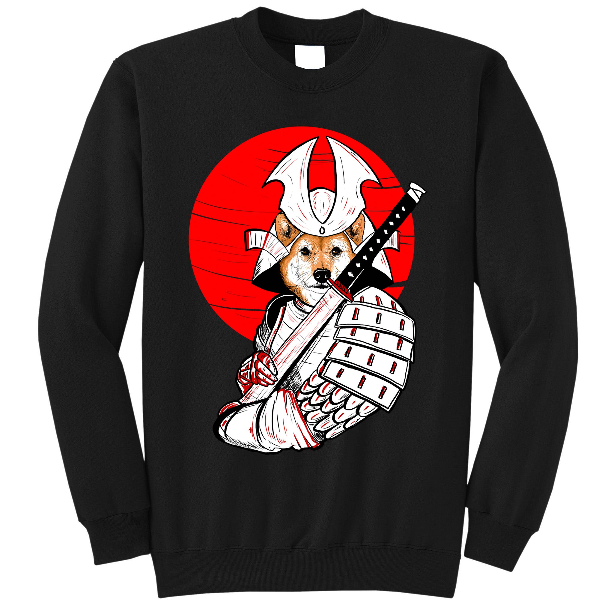 Shiba Inu Japanese Samurai Katana - Funny Dog Meme Anime  Tall Sweatshirt