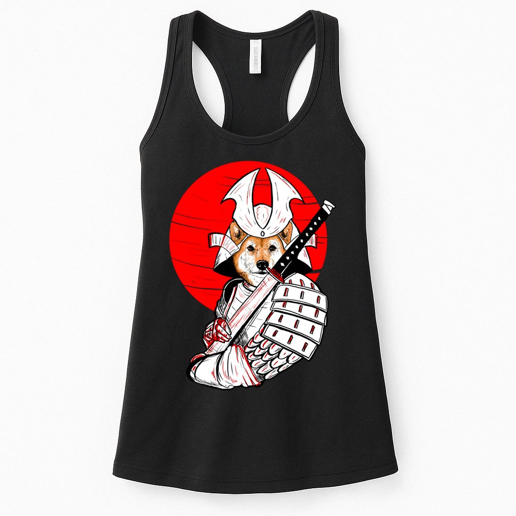 Shiba Inu Japanese Samurai Katana - Funny Dog Meme Anime  Womens Tank Top
