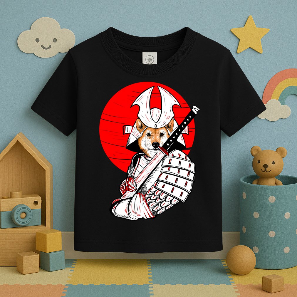 Shiba Inu Japanese Samurai Katana - Funny Dog Meme Anime  Toddler T-Shirt
