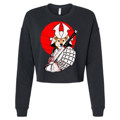 Shiba Inu Japanese Samurai Katana - Funny Dog Meme Anime  Cropped Pullover Crew