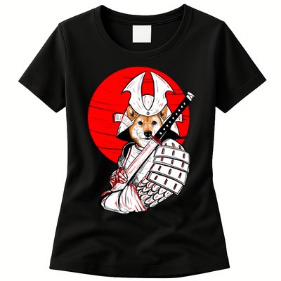 Shiba Inu Japanese Samurai Katana - Funny Dog Meme Anime  Womens T-Shirt