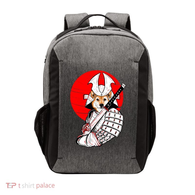 Shiba Inu Japanese Samurai Katana - Funny Dog Meme Anime  Vector Backpack