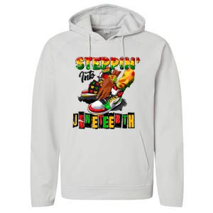 Steppin Into Juneteenth African Pride Black African Boy Performance Fleece Hoodie