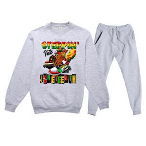 Steppin Into Juneteenth African Pride Black African Boy Premium Crewneck Sweatsuit Set