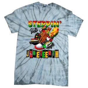 Steppin Into Juneteenth African Pride Black African Boy Tie-Dye T-Shirt