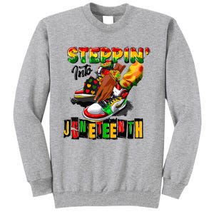 Steppin Into Juneteenth African Pride Black African Boy Tall Sweatshirt