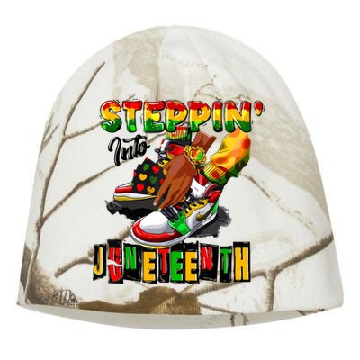 Steppin Into Juneteenth African Pride Black African Boy Kati - Camo Knit Beanie