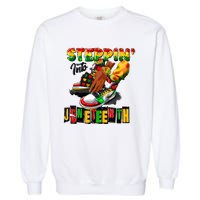 Steppin Into Juneteenth African Pride Black African Boy Garment-Dyed Sweatshirt