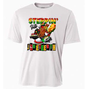 Steppin Into Juneteenth African Pride Black African Boy Cooling Performance Crew T-Shirt