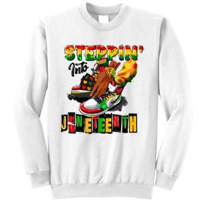 Steppin Into Juneteenth African Pride Black African Boy Sweatshirt