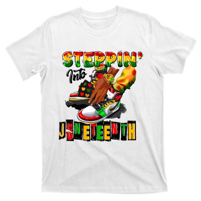 Steppin Into Juneteenth African Pride Black African Boy T-Shirt