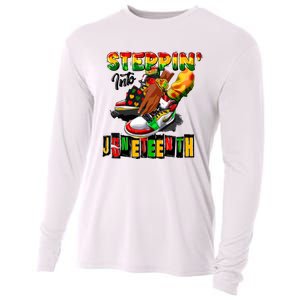 Steppin Into Juneteenth African Pride Black African Boy Cooling Performance Long Sleeve Crew