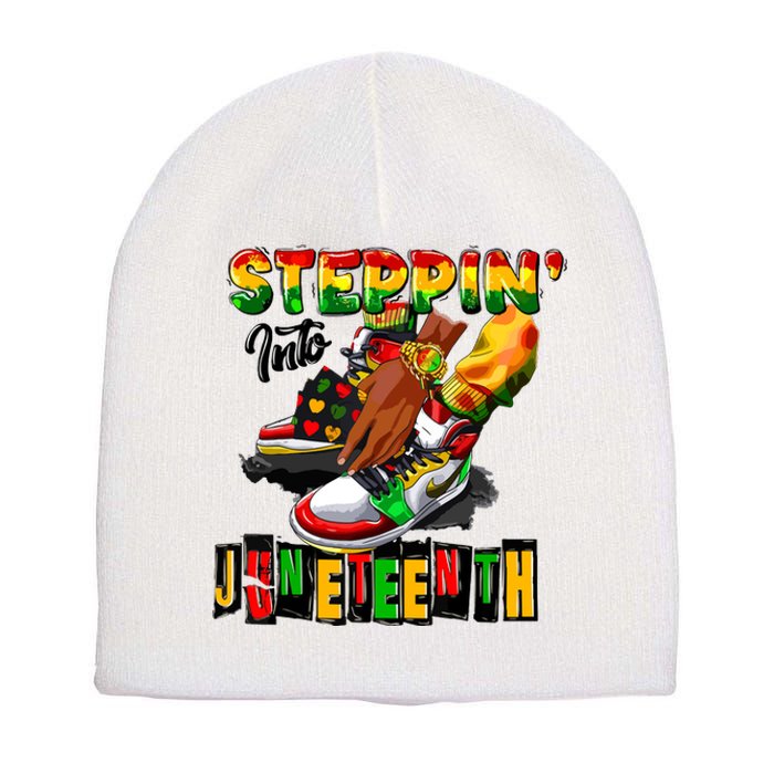 Steppin Into Juneteenth African Pride Black African Boy Short Acrylic Beanie