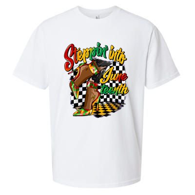 Stepping Into Juneteenth Like My Ancestors High Heel Women Sueded Cloud Jersey T-Shirt