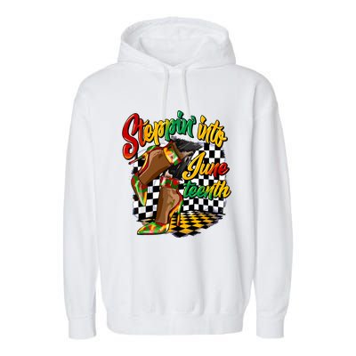 Stepping Into Juneteenth Like My Ancestors High Heel Women Garment-Dyed Fleece Hoodie