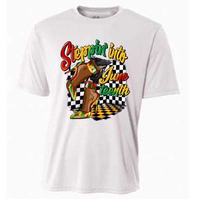 Stepping Into Juneteenth Like My Ancestors High Heel Women Cooling Performance Crew T-Shirt