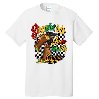 Stepping Into Juneteenth Like My Ancestors High Heel Women Tall T-Shirt