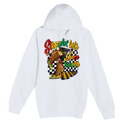 Stepping Into Juneteenth Like My Ancestors High Heel Women Premium Pullover Hoodie