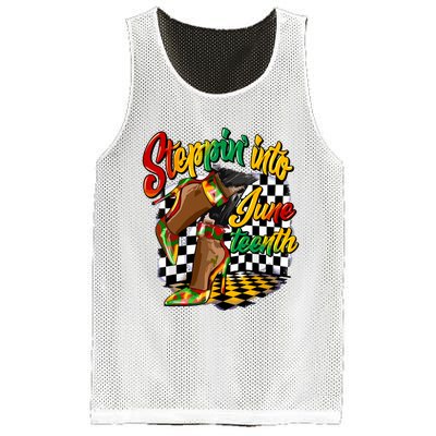 Stepping Into Juneteenth Like My Ancestors High Heel Women Mesh Reversible Basketball Jersey Tank