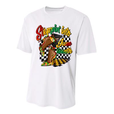 Stepping Into Juneteenth Like My Ancestors High Heel Women Performance Sprint T-Shirt