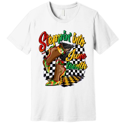 Stepping Into Juneteenth Like My Ancestors High Heel Women Premium T-Shirt