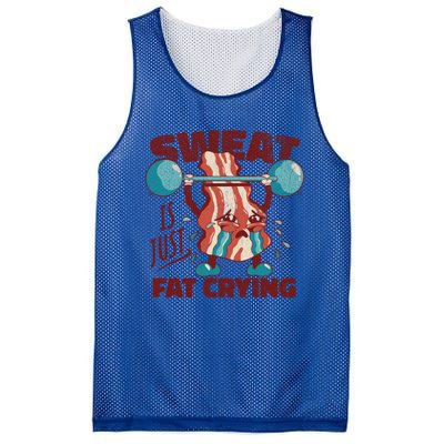 Sweat Is Just Fat Crying Working Out Bacon Lover Fitness Meaningful Gift Mesh Reversible Basketball Jersey Tank