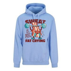 Sweat Is Just Fat Crying Working Out Bacon Lover Fitness Meaningful Gift Unisex Surf Hoodie