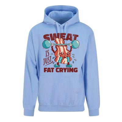 Sweat Is Just Fat Crying Working Out Bacon Lover Fitness Meaningful Gift Unisex Surf Hoodie