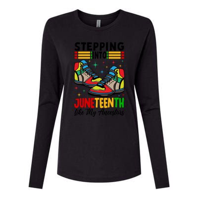 Stepping Into Junenth Like My Ancestors Shoes 1865 Gift Womens Cotton Relaxed Long Sleeve T-Shirt