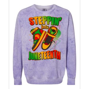 Steppin Into Juneteenth Sneaker Gym Shoes Celebrate Juneteenth Colorblast Crewneck Sweatshirt