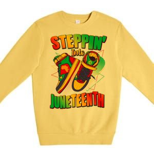 Steppin Into Juneteenth Sneaker Gym Shoes Celebrate Juneteenth Premium Crewneck Sweatshirt