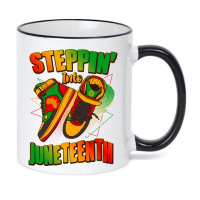 Steppin Into Juneteenth Sneaker Gym Shoes Celebrate Juneteenth 11oz Black Color Changing Mug