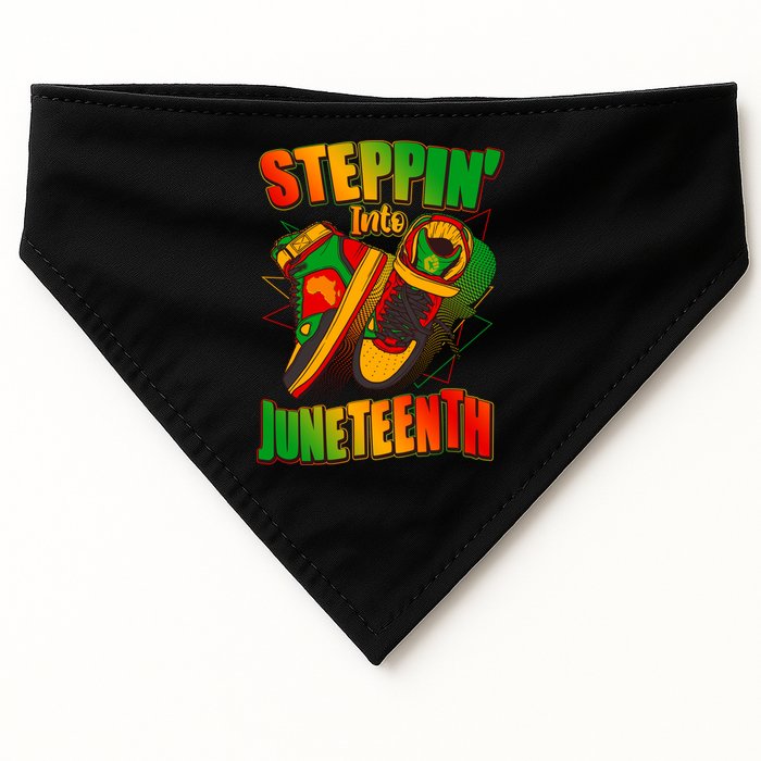 Steppin Into Juneteenth Sneaker Gym Shoes Celebrate Juneteenth USA-Made Doggie Bandana
