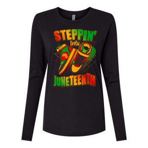 Steppin Into Juneteenth Sneaker Gym Shoes Celebrate Juneteenth Womens Cotton Relaxed Long Sleeve T-Shirt