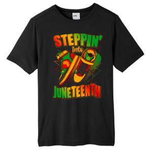 Steppin Into Juneteenth Sneaker Gym Shoes Celebrate Juneteenth Tall Fusion ChromaSoft Performance T-Shirt