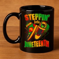 Steppin Into Juneteenth Sneaker Gym Shoes Celebrate Juneteenth 11oz C Handle Ceramic Mug
