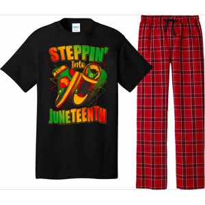 Steppin Into Juneteenth Sneaker Gym Shoes Celebrate Juneteenth Pajama Set