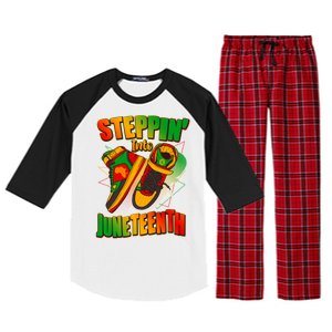 Steppin Into Juneteenth Sneaker Gym Shoes Celebrate Juneteenth Raglan Sleeve Pajama Set