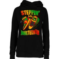Steppin Into Juneteenth Sneaker Gym Shoes Celebrate Juneteenth Womens Funnel Neck Pullover Hood